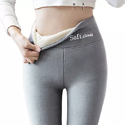 Bottoming Leggings Good Elasticity Coldproof Elastic Waist Plush Lining Leggings • $19.35