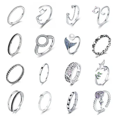 BAMOER 94 Choices S925 Sterling Silver Bird Wedding Ring For Women Jewelry • $5.17