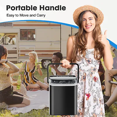 Small Portable Household Ice Maker Black Ice Machine Countertop Cube Shape • $105