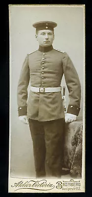 1890s Milieu Card Photograph - Atelier Victoria Bromberg Prussia Soldier • $8