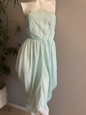 Fiona’s Clothes Horse Dress 10 Vintage Green Sheer Tulle Strapless See Though  • $25