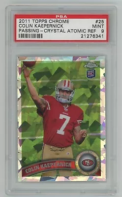 2011 Topps Chrome Colin Kaepernick #25 Atomic Refractor 82/139 PSA 9 RC Rookie • $350