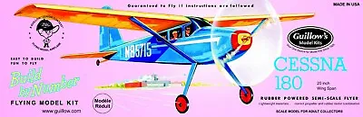 $26.99 • Buy Guillow's Cessna 180 Balsa Wood Flying Model Airplane Kit, Vintage Plane GUI-601