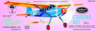 Guillow's Cessna 180 Balsa Wood Flying Model Airplane Kit Vintage Plane GUI-601 • $28.99