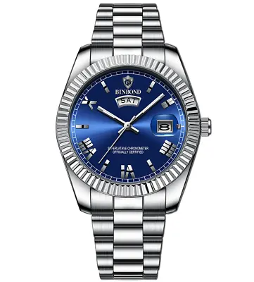 Men's Stainless Steel Luxury Watches Wristwatches Date Calendar Watch Quartz UK • £12.99