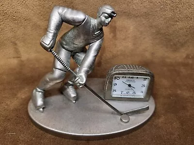 Platinum Silver Miniature Ice Hockey Clock - Quartz (A6) • $9.90