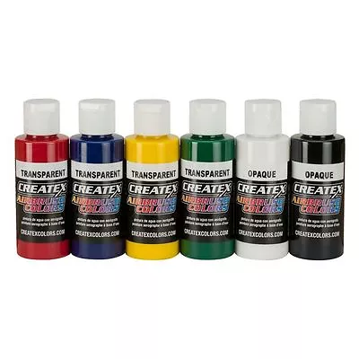 £38 • Buy Airbrush Paint - Createx Primary Set 6x 60ml Fabric Plastic Glass Wood #5801-00