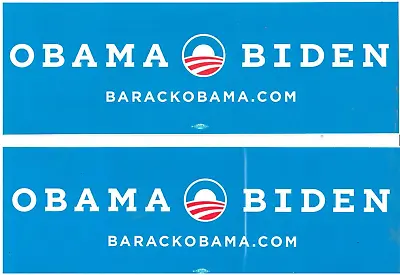 POLITICS (2008) Stickers (2) :  OBAMA BIDEN BarackObamaCom (9x3 ) • $8.50