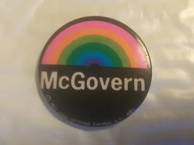 George McGovern Pin Back Presidential Campaign Button 1972 Rainbow 2  • $7.99