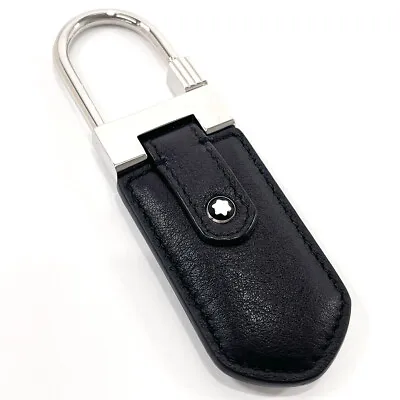 MONTBLANC Key Ring 118370 Leather Black Mens • $202.40