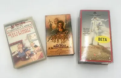 Beta Betamax Video Tapes Mad Max Thunderdome Lawrence Of Arabia Disney Cartoons! • $27.99