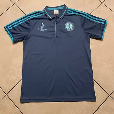 ADIDAS Chelsea FC UEFA Champions League Training Polo Jersey Shirt Medium Soccer • $24.95