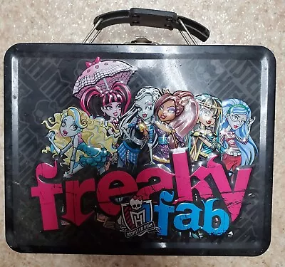 Monster High Freaky Fab Tin Lunch Box Stationary Mattel 7.5”x6” • $3.89