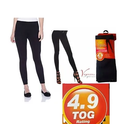 £6.45 • Buy Ladies Fleece Thermal Legging Thick Winter Lined Warm Heat Control Black TOG 4.9