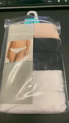 New Ex M&S 5 Pack High Leg Knickers Briefs 6 8 10 12 14 16 18 20 22 24 26 28 • £9.80