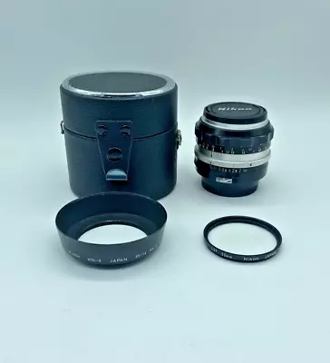Vintage Nikon Nikkor-s Auto 50mm F/1.4 Lens W/ HN-3 Hood & 52mm Filter & Case • $59.99