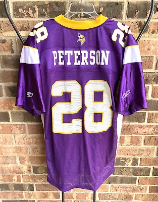 NFL Minnesota Vikings Adrian Peterson 28 Reebok Purple Jersey Men L • $27.97