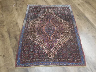 Tribal Vintage Turkish Oriental Geometric Area Rug HandMade Wool Rug 2.5x3 Ft • $0.99