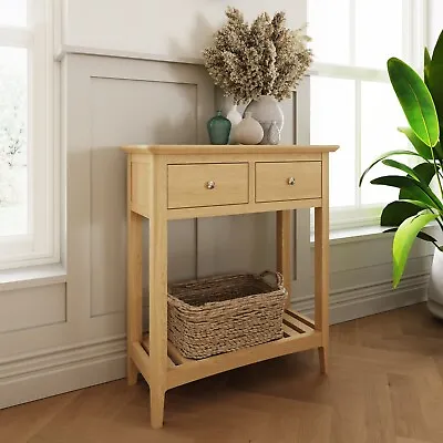 New In Box Flaxby  Console/ Telephone Table With Two Drawers In Light Oak. • £179.99