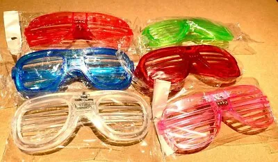 LED Glasses Party Flashing Retro Shutter Slotted Adult Kids Birthday Club Disco • £4.49