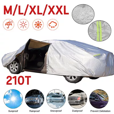 210T Car Cover UV Sun Snow Dust-proof Resistant Outdoor Protection & Zipper Door • $29.99