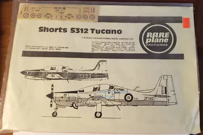 Rare Plane Shorts S312 Tucano 1/72 Vacuform Kit H.G. Hannants Issue • $12.99