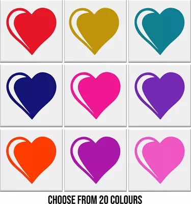 Heart Wall Stickers Tile Transfers Vinyl Decals Wall Transfers Craft Stickers • £3.49