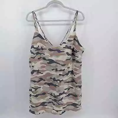 NWT Zara Linen Cotton Blend Camouflage Print Strappy Slip Dress Sz XL • $25