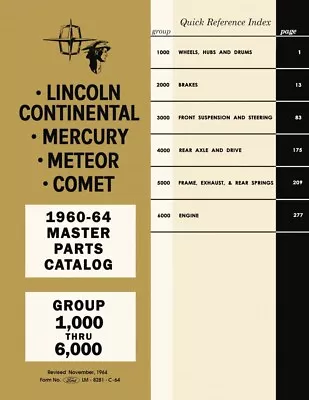 1960-1964 Lincoln Mercury Master Parts Book Catalog - 3 Volume Set • $120.64