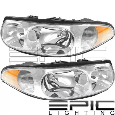 Left Right Sides Pair Fluted Headlamps For 2000-2005 BUICK LESABRE LIMITED • $153.13