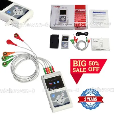 NEW ECG Holter 3 Channel 24H Recorder Analyzer TLC9803 With PC SoftwareDynamic • £266