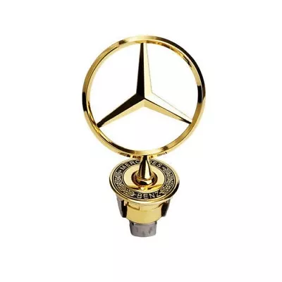 Front Hood Ornament Mounted Star Logo Emblem For Mercedes-Benz C E S AMG Gold • $12.99