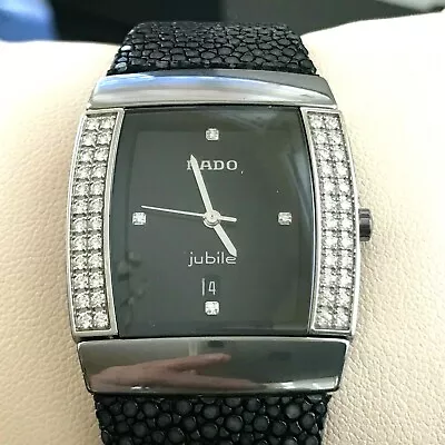 RADO Sintra Jubile Black Unisex Ceramic Diamond Watch Serial #06031311 • £1542.73