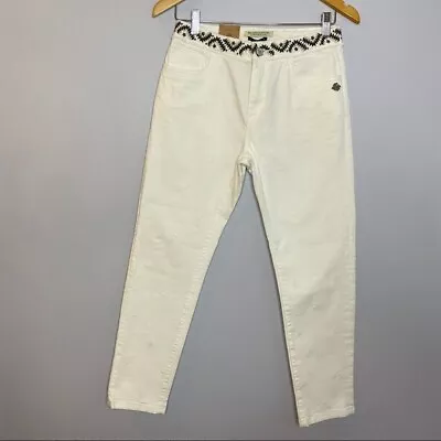 Maison Scotch Petit Ami Slim Boyfriend  White Jeans Tribal Aztec Print  Size: 26 • $29