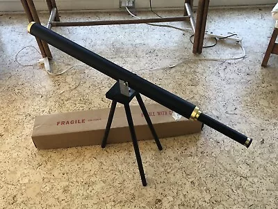 Vtg Hobby Craft Astronaut Super 36X Refractor Telescope  W/ Box Wood Tripod • $19