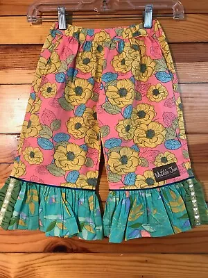 Matilda Jane Pink Petal Ruffle Capris Pants EUC It's A Wonderful Parade VHTF 4 • $39.99