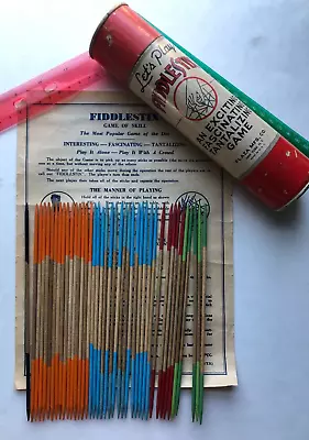 Vtg WWII Let's PLAY FIDDLESTIX Game PLAZA MFG CO NEW YORK NY 42 Stix Rules - A • $22