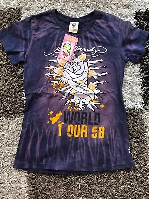 Ed Hardy Girl's Purple T Shirt Size L • £22.50