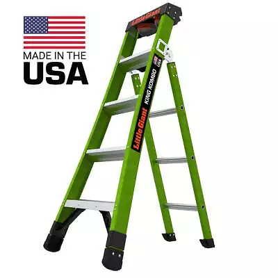 Little Giant Ladder Systems Kombo 5  8  Fiberglass 3 In 1 Combo Ladder  375 Lbs • $274.86