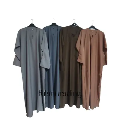 £17.99 • Buy Ladies Regular Plain Premium Nida Abaya Maxi Dress Dubai NAVY - Size 58