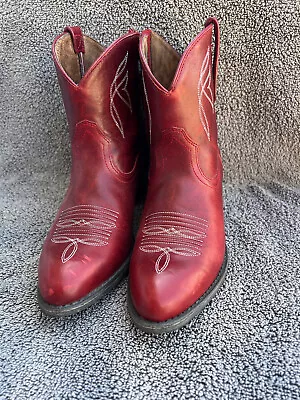 Ariat Darlin Women's Side Zip Rosey Red Western Leather Ankle Booties 8.5 B • £71.24