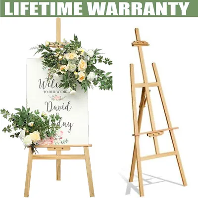 Large Wood Easel Artist Art Display Painting Shop Tripod Stand Wedding 1.5m 1.7m • £11.10