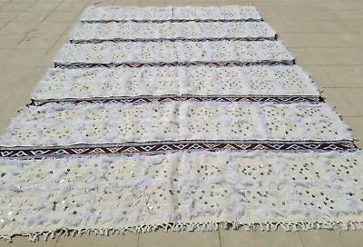 Authentic Hand Knotted Morocco Sumouk Kilim Kilm Wool Area Rug 8.10 X 6.1 Ft • $99.99