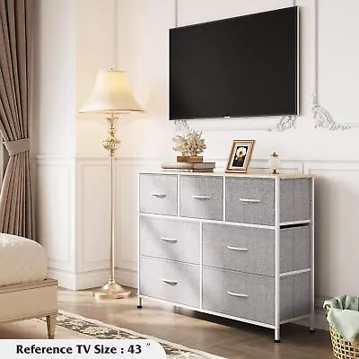 Dresser TV Stand Entertainment Center With Fabric Drawers Media Console. • $87.59