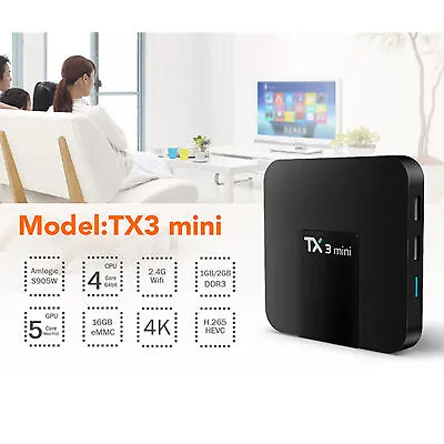 TX3 Mini 2GB/16GB Android 7.1 Smart TV BOX S905W Quad Core HD WiFi 4K Media • $29.35