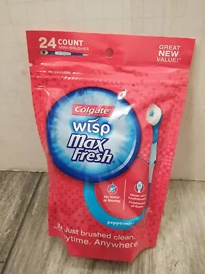 Colgate Max Fresh Wisp Disposable Mini Toothbrush Peppermint  24 Count • $14.20