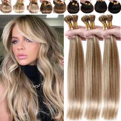 Balayage Stick I Tip Pre Bonded Remy Human Hair Extensions 1g/s Micro Beads 300S • $34.96