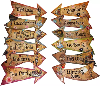 Alice In Wonderland Party Vintage Style Arrow Signs/Mad Hatters Tea Party Props  • $12.72