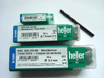 £5.47 • Buy 10 X Quality Heller German HSS-R Metal Drill Bits Various Sizes Professional Bit