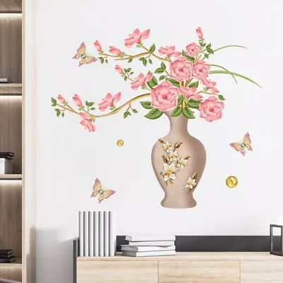 £6.79 • Buy Elegant Vase Wall Sticker Flower Wall Decal DIY Rose Floral Wall Decor Removable